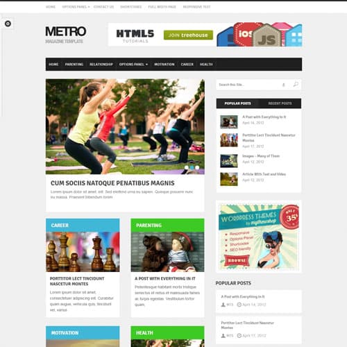 MyThemeShop Metro قالب ووردبريس
