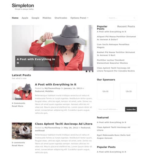 MyThemeShop Simpleton ธีม WordPress
