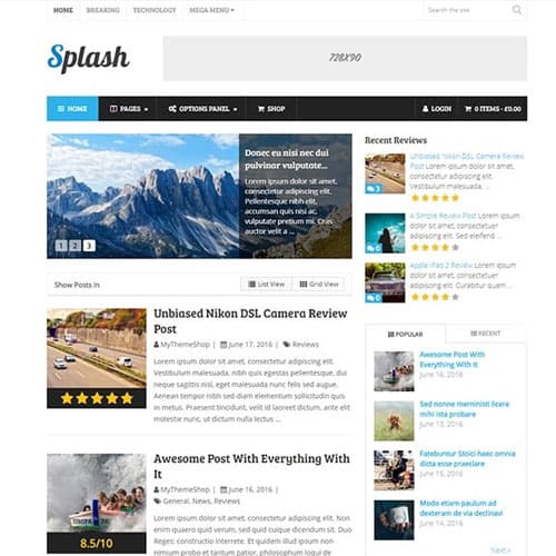 MyThemeShop Splash ธีม WordPress
