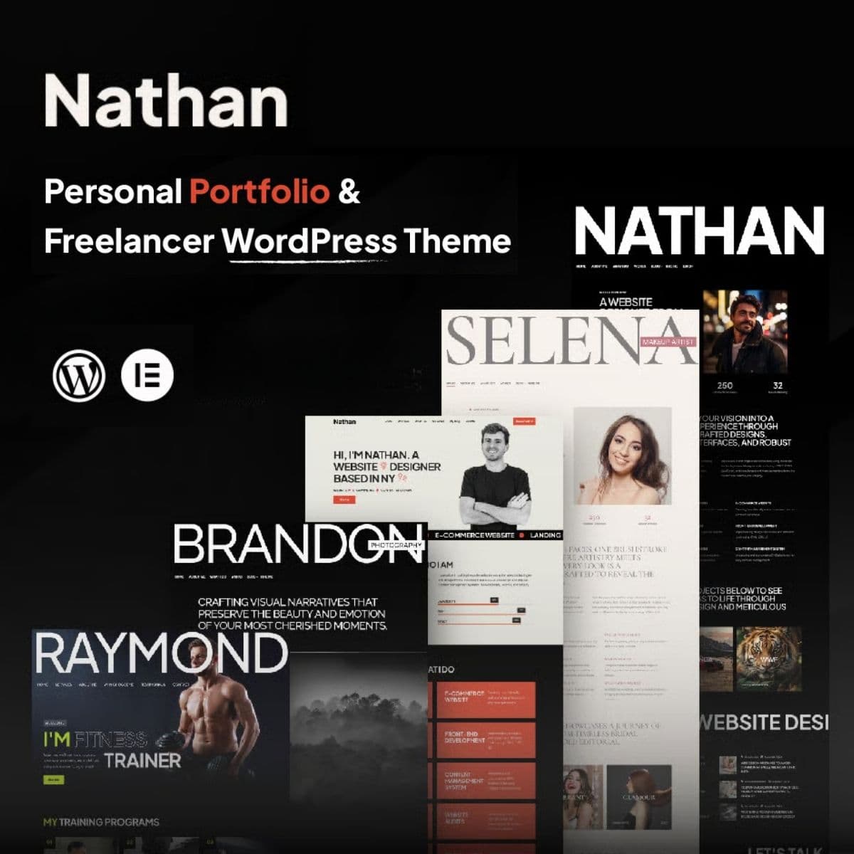 Nathan - Personal Resume CV ポートフォリオ WordPressテーマ
