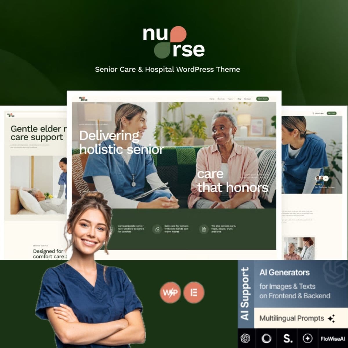 Nurse - Senior Care & Hospital WordPressテーマ