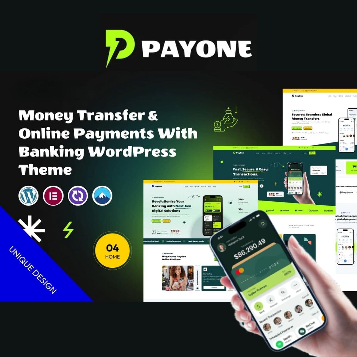 PayOne – Money Transfer & Online 결제 With Banking 워드프레스 테마