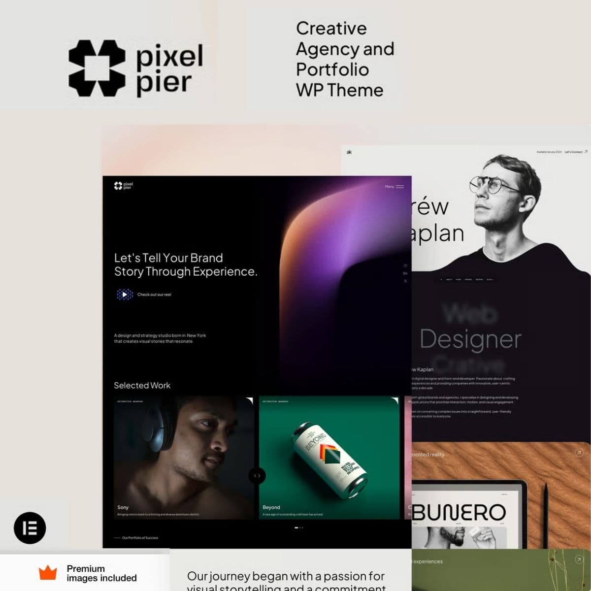 Pixelpiernyc - Portfólio Criativo Agência Freelancer Tema WordPress
