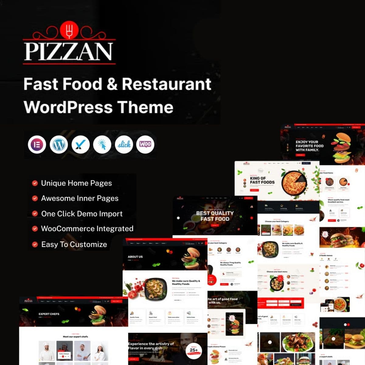 Pizzan - ファーストフード＆レストランWordPressテーマ