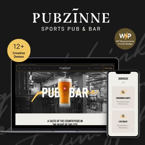 Pubzinne - Sports Bar & Pub WordPress-Theme
