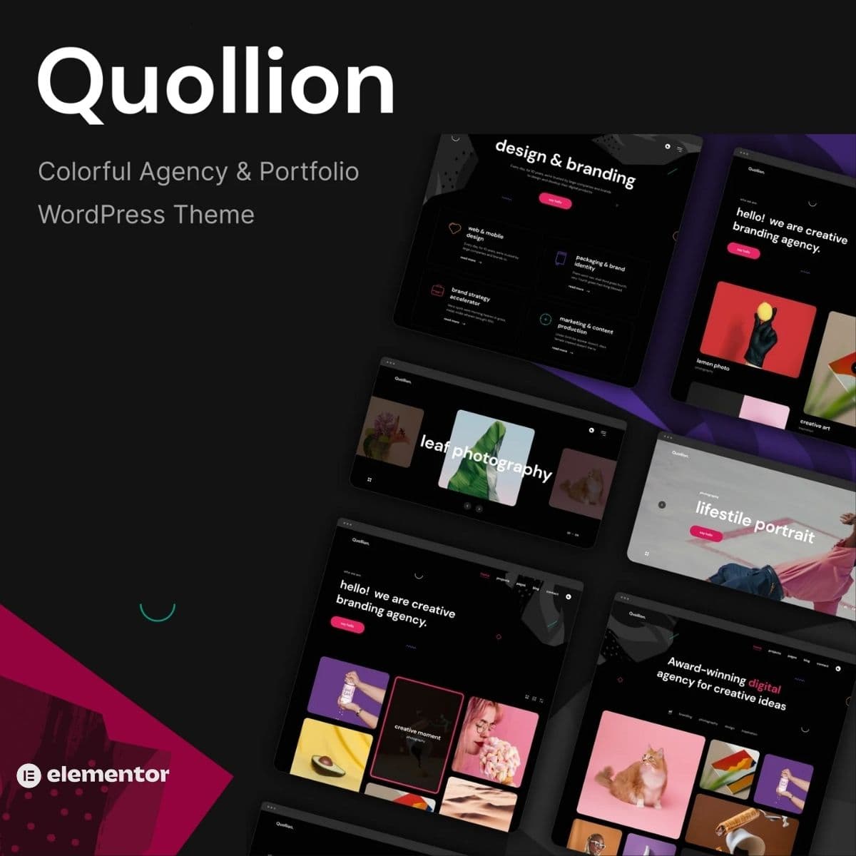 Quollion - Renkli Ajans & Portföy WordPress Teması