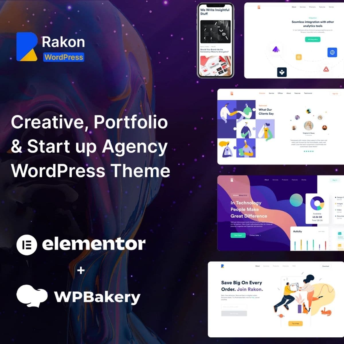 Rakon - Creativo Multiuso Tema WordPress