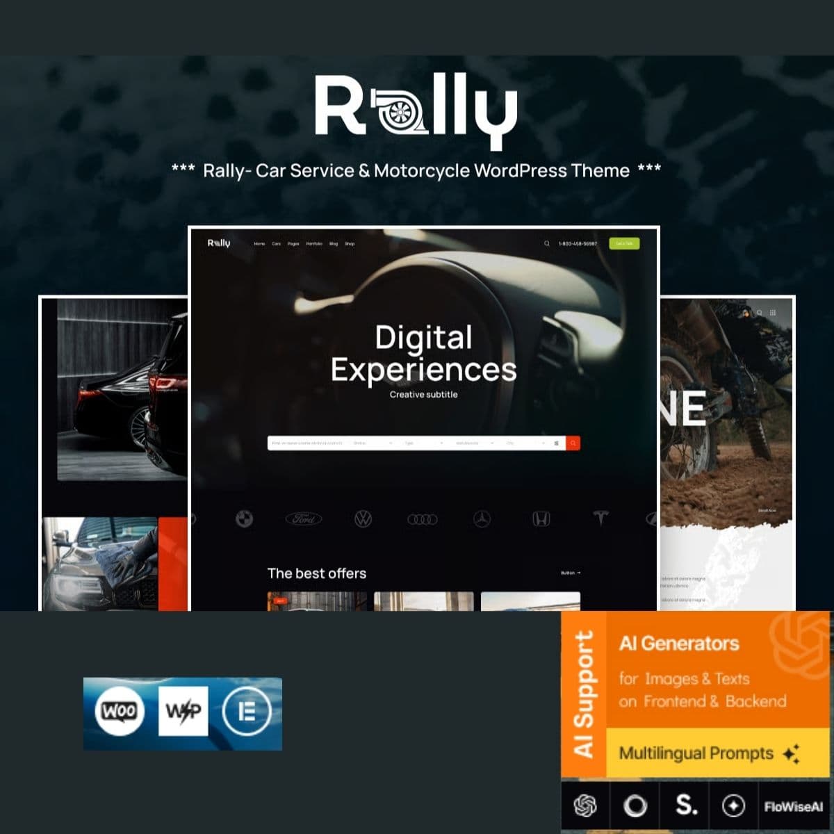 Rally - Car Service & Motorcycle ธีม WordPress