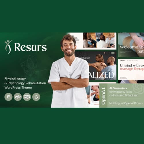 Resurs - Physiotherapy & Psychology Rehabilitation WordPressテーマ