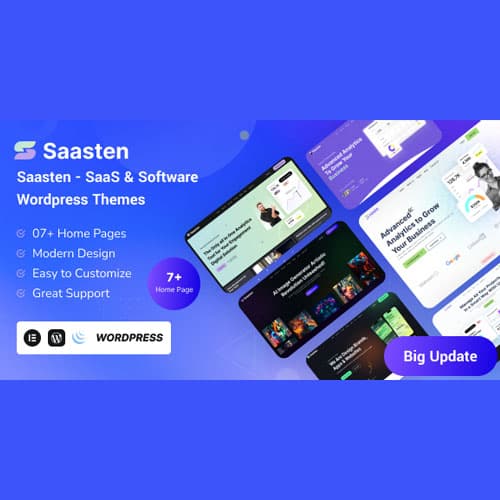 Saasten - SaaS & Software Landing Tema WordPress