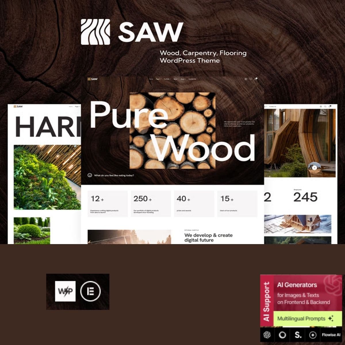 Saw - Wood, Carpentry, Flooring Tema WordPress