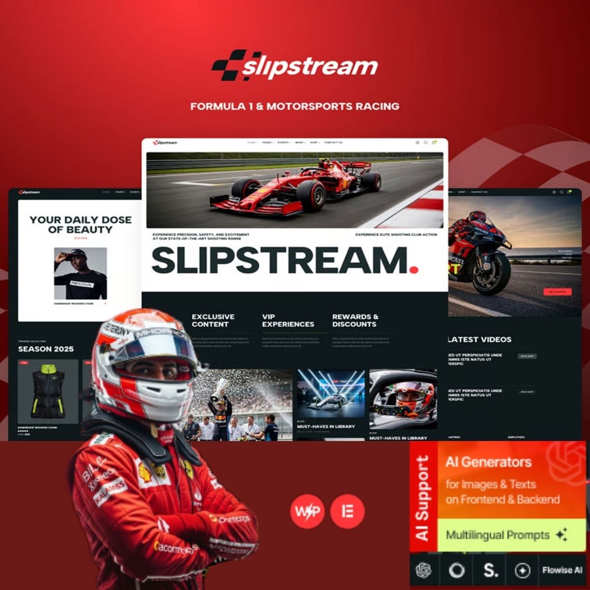 Slipstream - 양식ula 1 & Motorsports Racing 워드프레스 테마