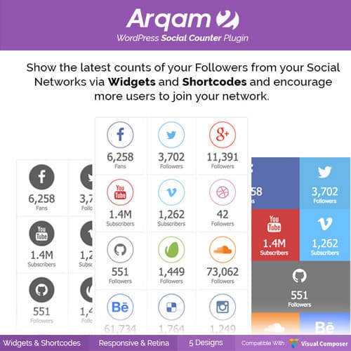 Social Counter Plugin voor WordPress - Arqam