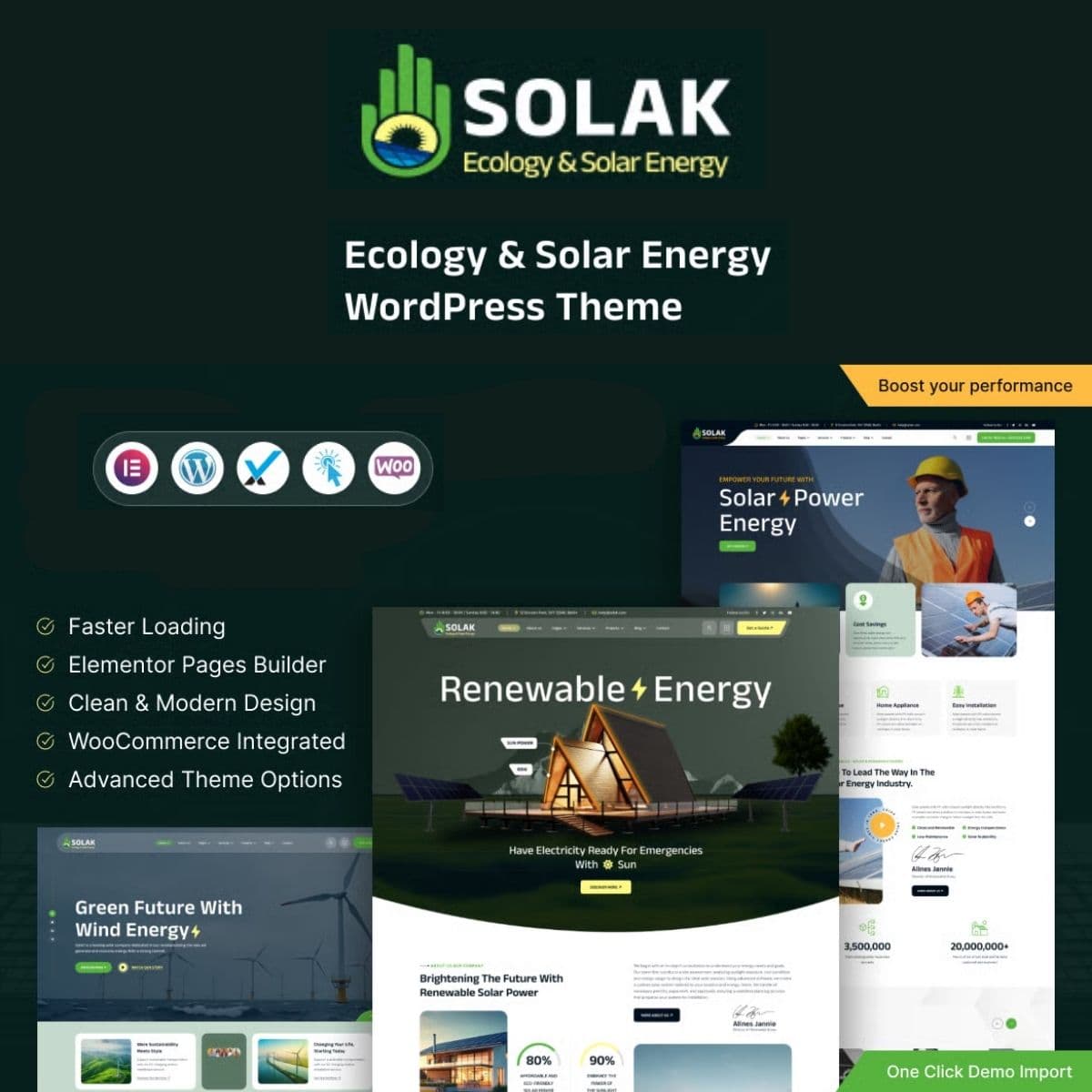 Solak - Tema de WordPress de Energía Solar y Ecología