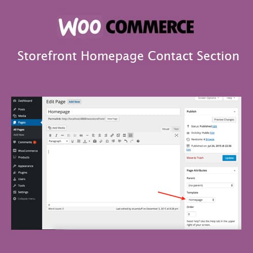 Storefront Homepage Kontakt Section