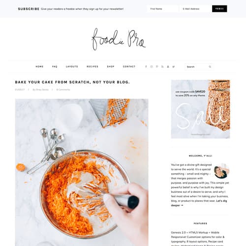 StudioPress Foodie Pro Genesis ورڈپریس تھیم