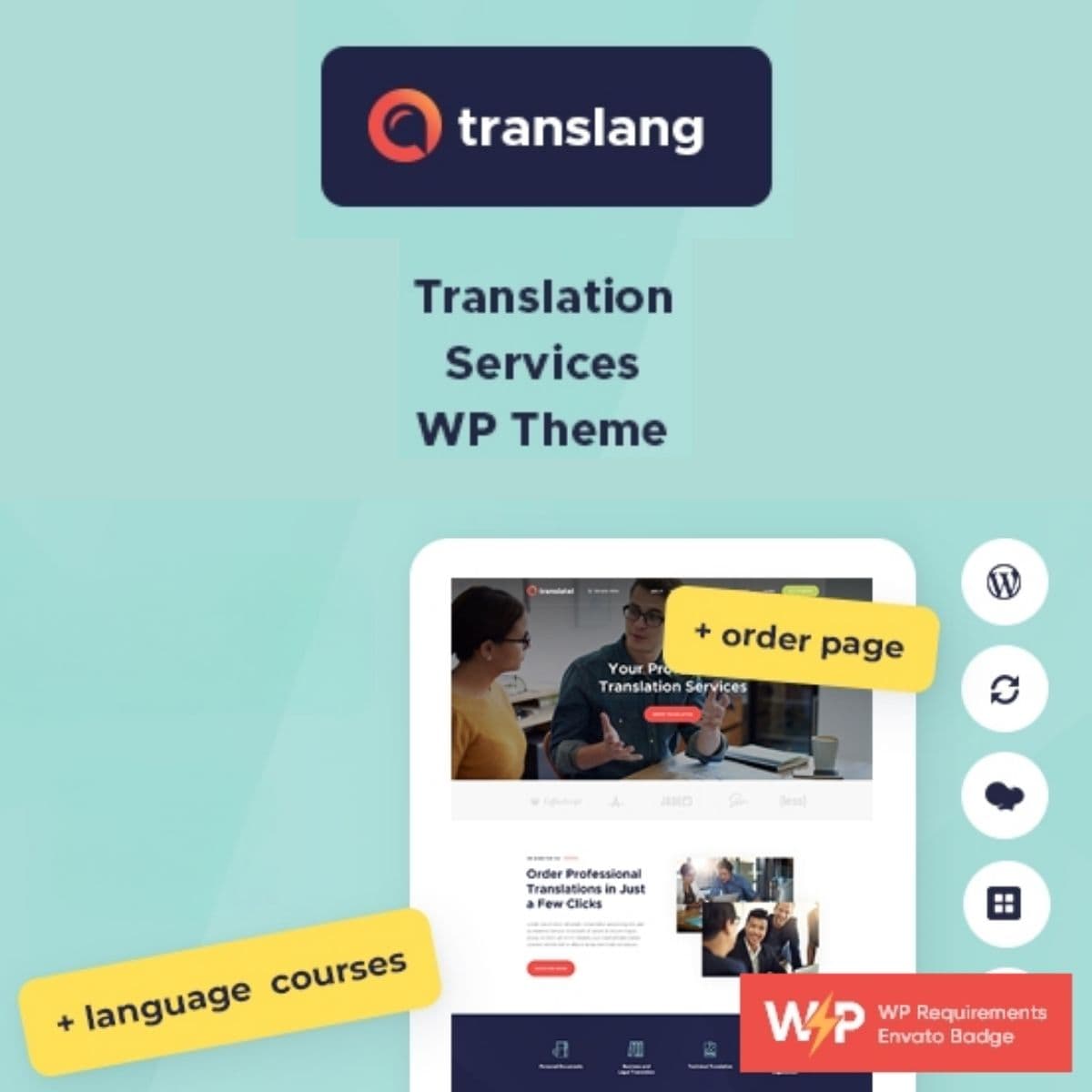 Translang | Translation خدمات & Language Courses قالب ووردبريس