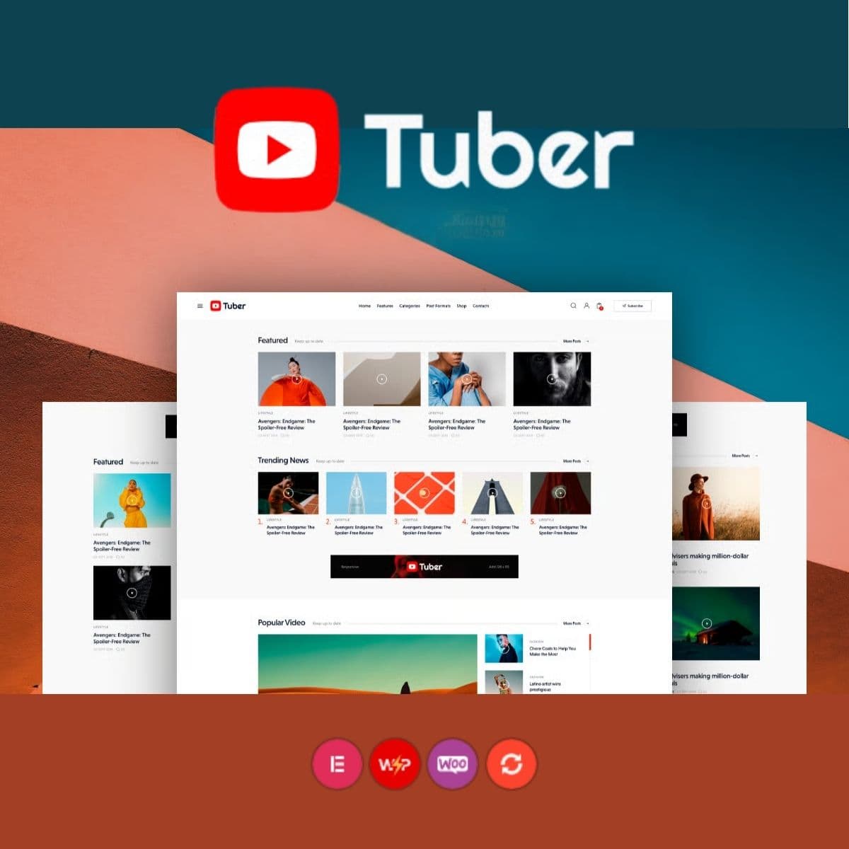 Tuber - Youtube Streaming & Podcast ورڈپریس تھیم