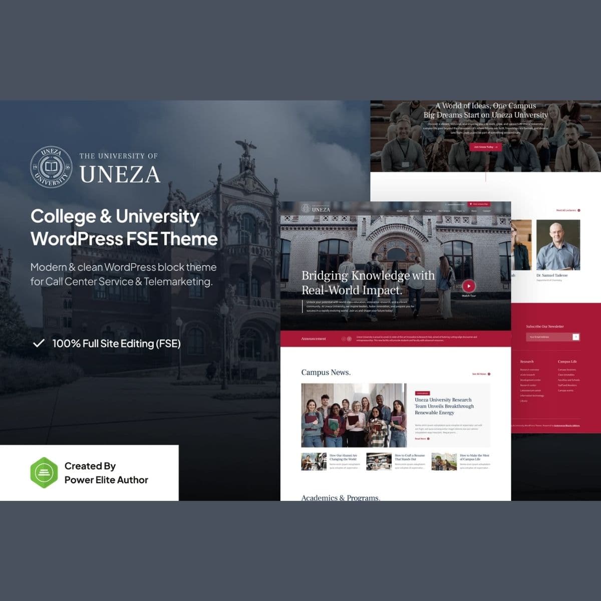 Uneza - College & University Gutenverse FSE WordPress-Theme