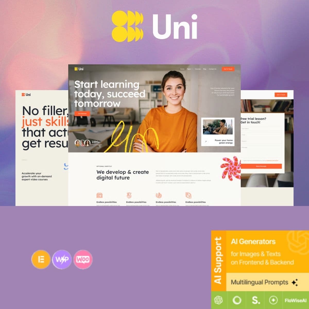 Uni - College, Школа & Online Courses Тема WordPress