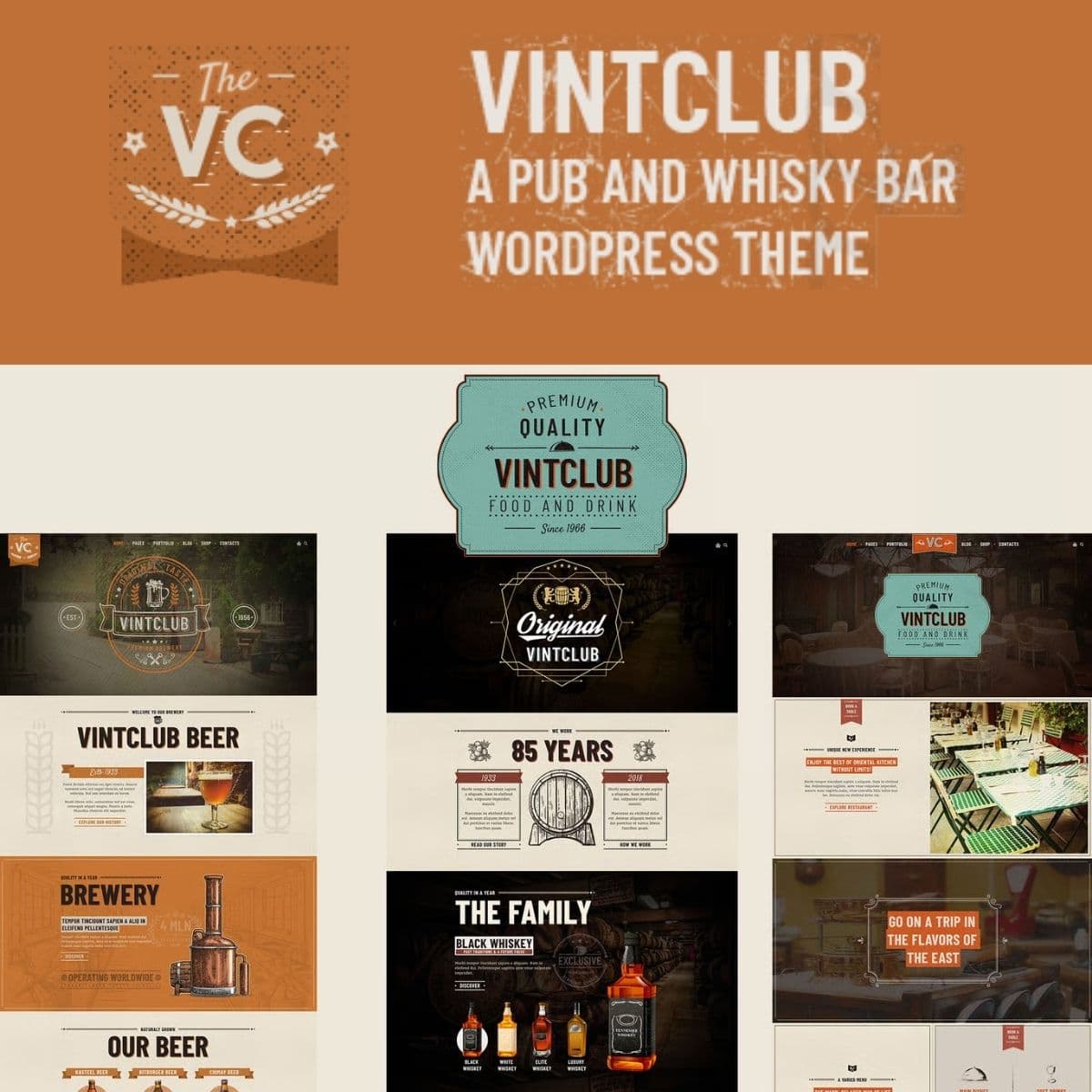 VintClub - A Pub and Whisky Bar WordPressテーマ
