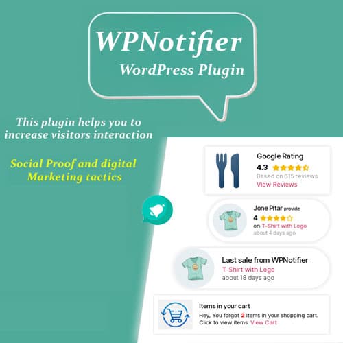 WPNotifier - 알림 WordPress Marketing Plugin For Visitors Attention and 소셜 Proof