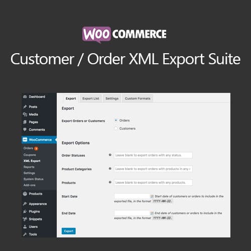 WooCommerce Pelanggan/Order XML Export Suite