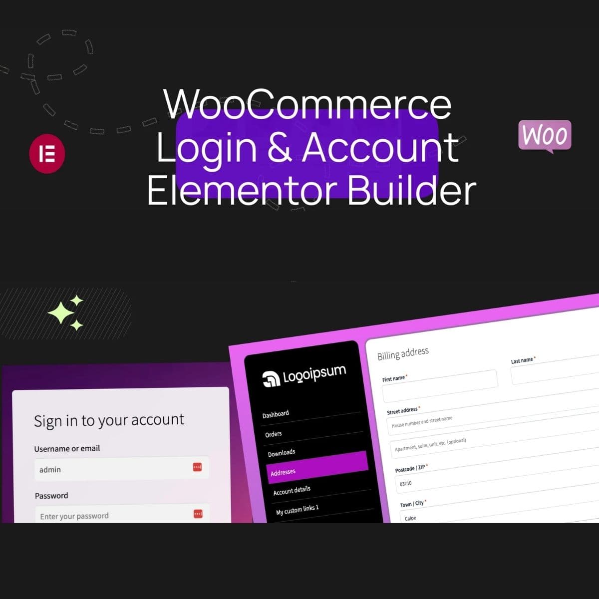 WooCommerce Login & Account Pages Elementor کے لیے