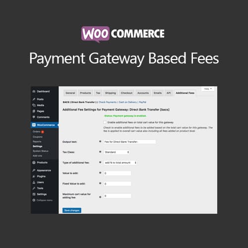 WooCommerce পেমেন্ট গেটওয়ে Based Fees