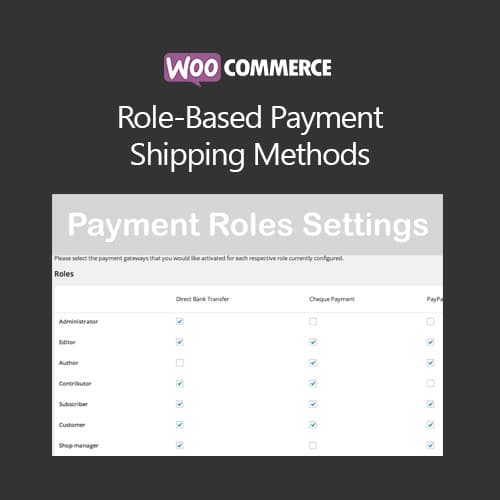 WooCommerce Role-Based Payment / Wysyłka Methods