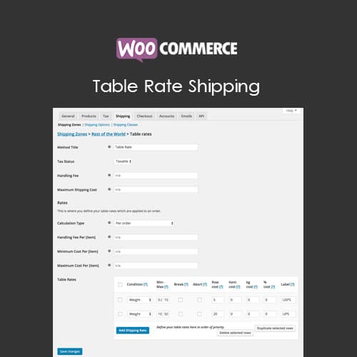 WooCommerce Table Rate Frete