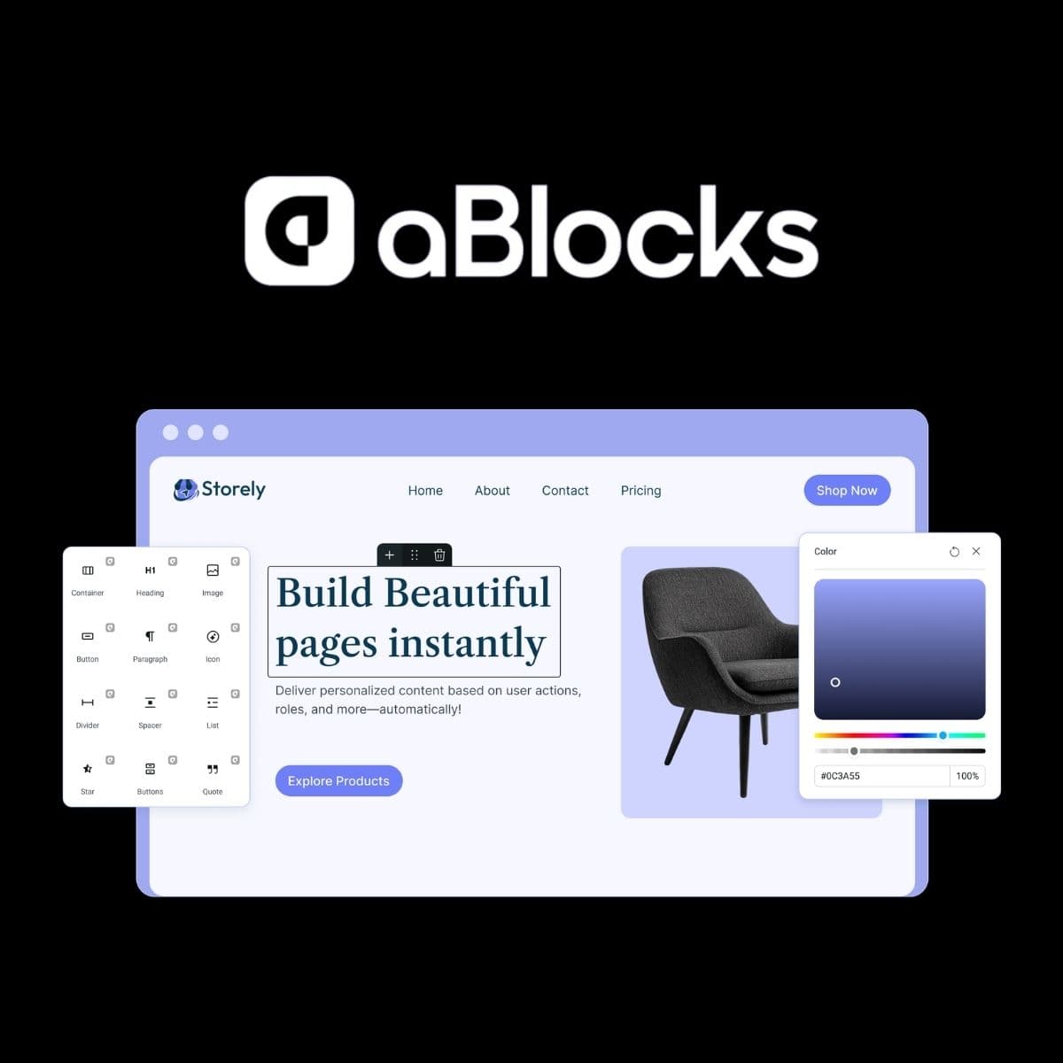 Screenshot of aBlocks Pro interface