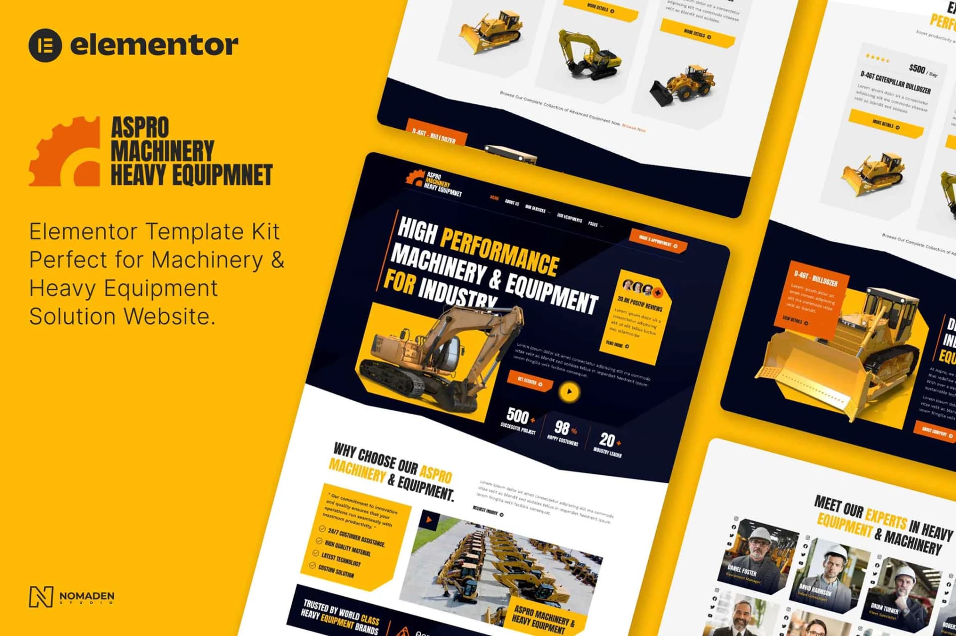 Aspro - Machinery & Heavy Equipment Zestaw szablonów Elementor 