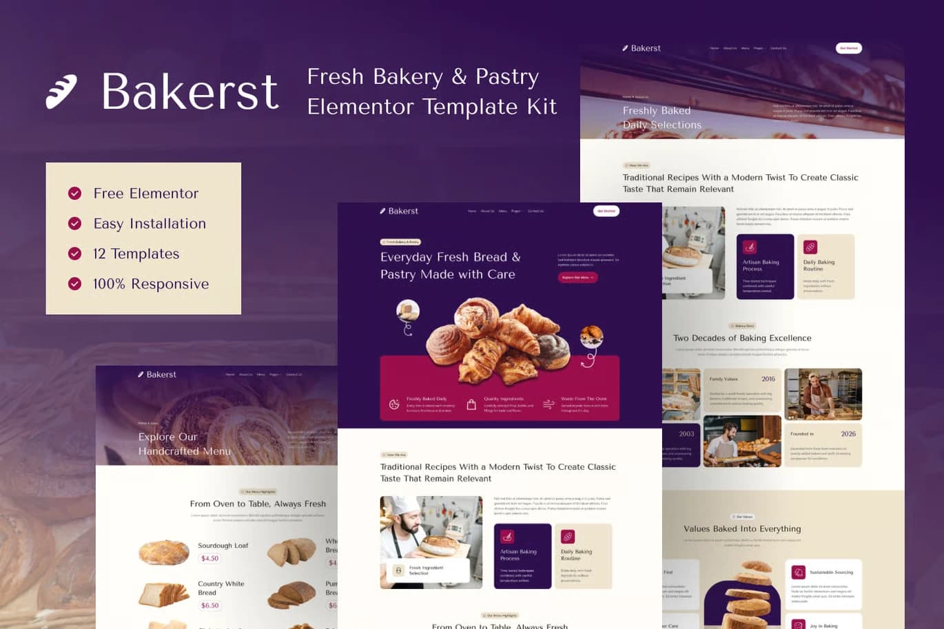 Screenshot of Bakerst interface