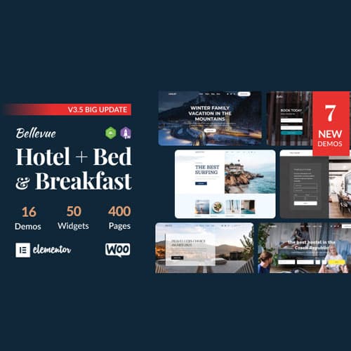 호텔 + Bed and Breakfast 예약 달력 Theme | Bellevue