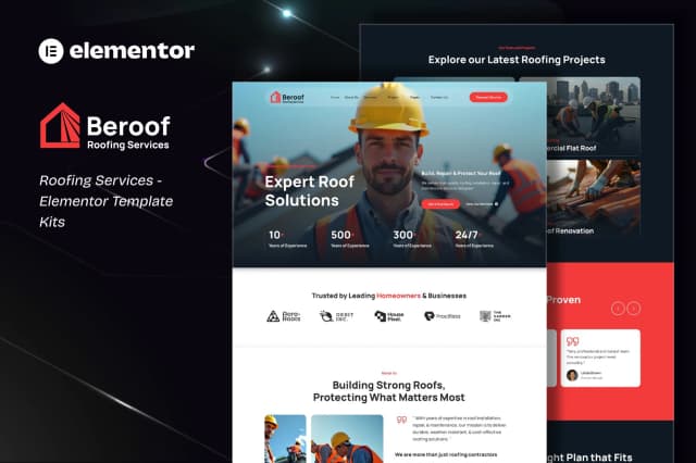 Beroof - Roofing Services Elementor Template Kit