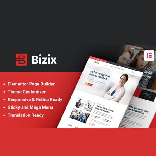 Bizix - Εταιρικό and Επιχείρηση Θέμα WordPress