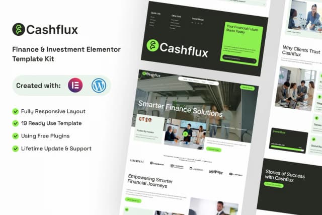 Cashflux - Finance & Investment Elementor Template Kit