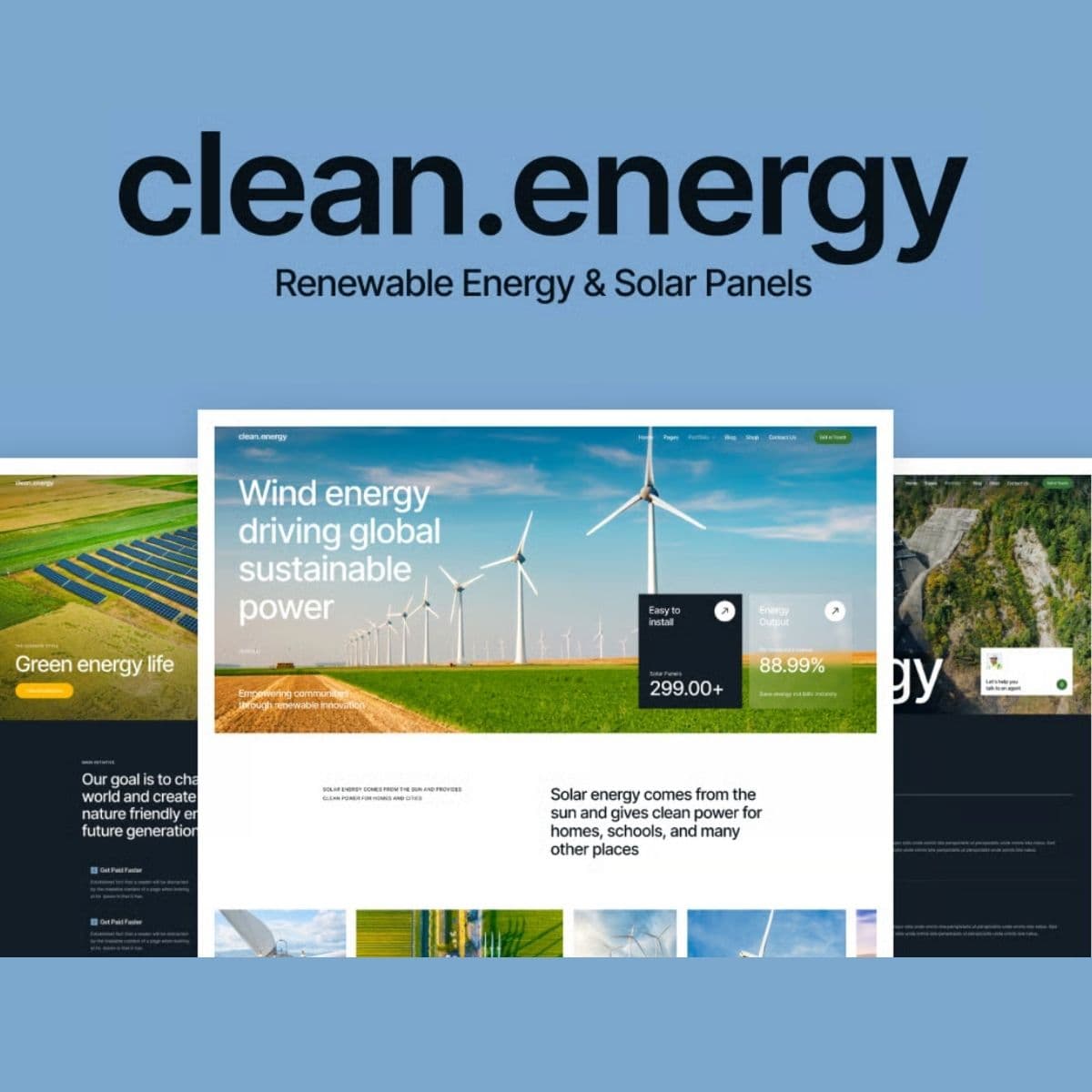 Screenshot of Clean Energy interface