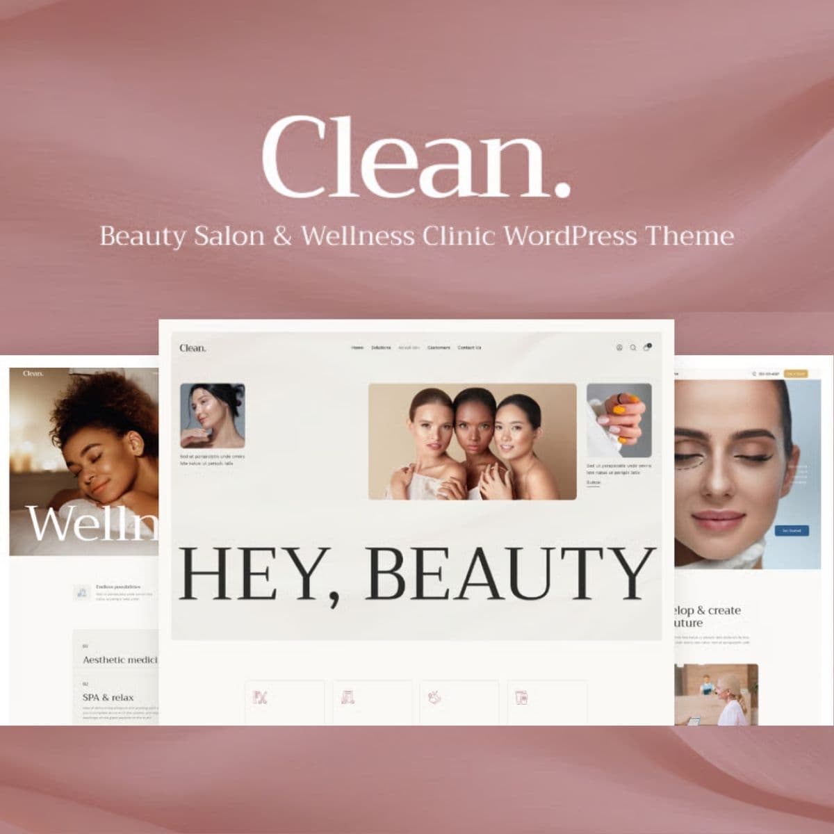 Screenshot of Clean - Beauty Salon & Wellness Clinic WordPress Theme interface