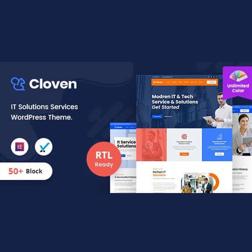 Cloven - IT Solutions Services কোম্পানি ওয়ার্ডপ্রেস থিম + RTL