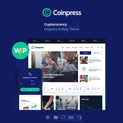 Coinpress | ICO Cryptocurrency Magazyn & Blog Motyw WordPress
