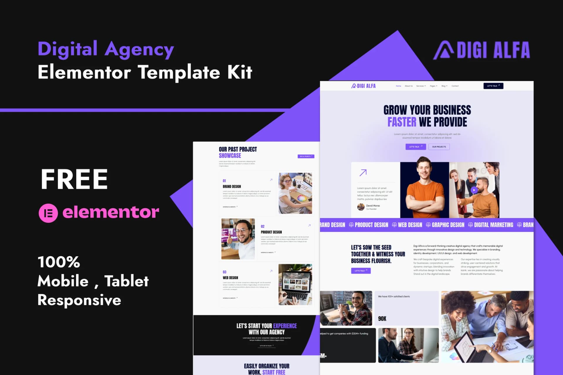 DigiAlfa - 디지털 에이전시 Elementor 템플릿 키트 