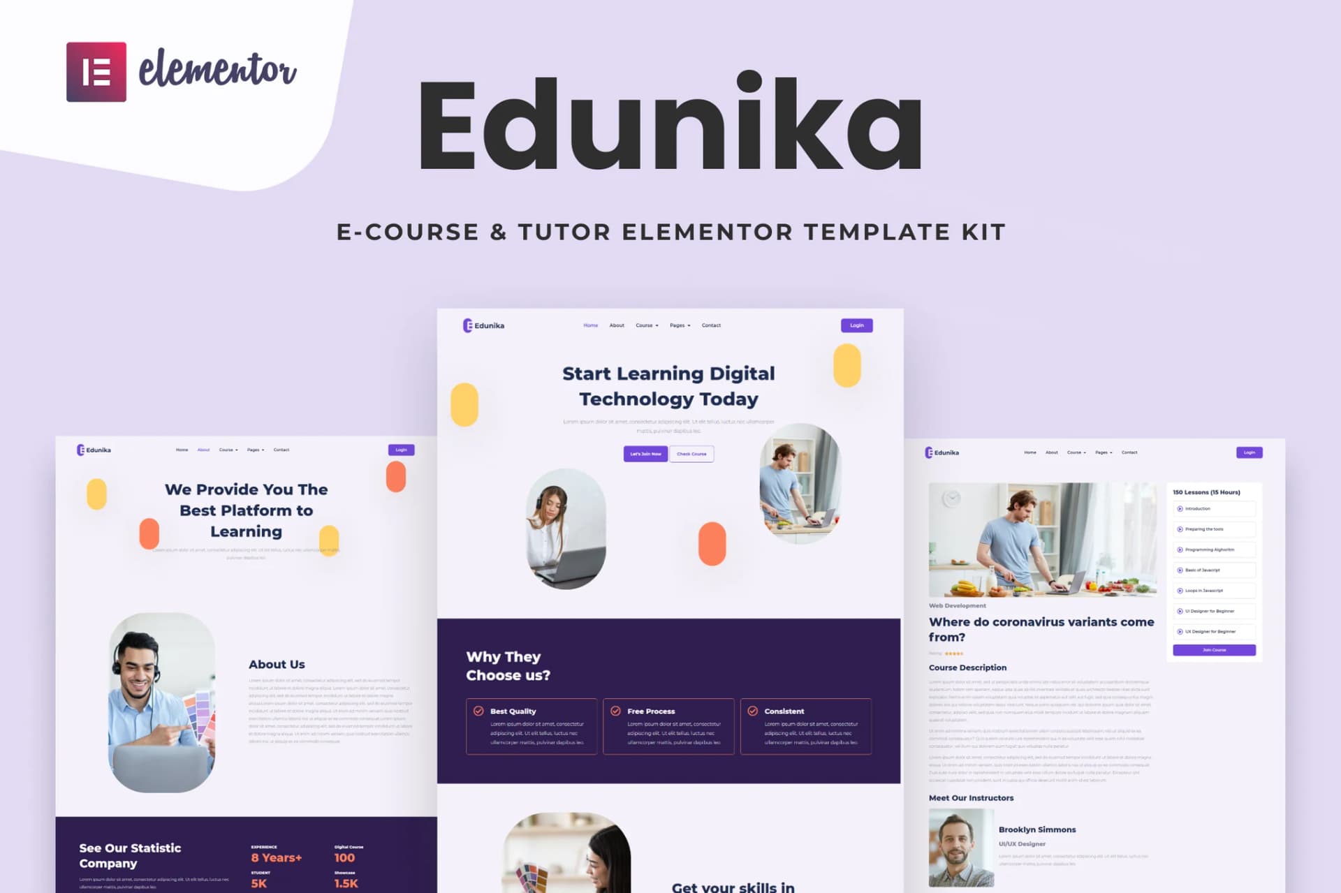 Edunika - Online 교육 Elementor 템플릿 키트 