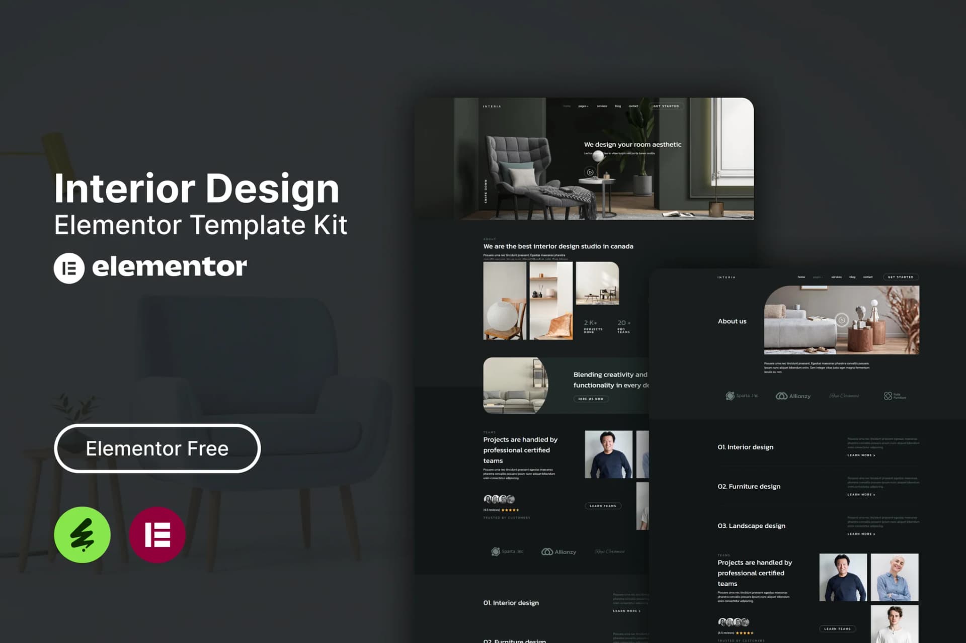 Interia - Interior ডিজাইন Elementor টেমপ্লেট কিট