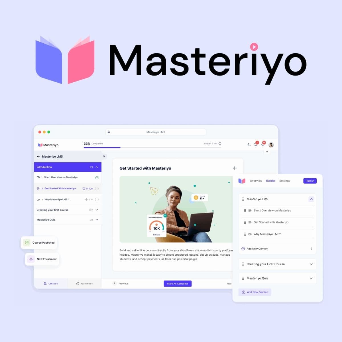 Screenshot of Masteriyo PRO interface