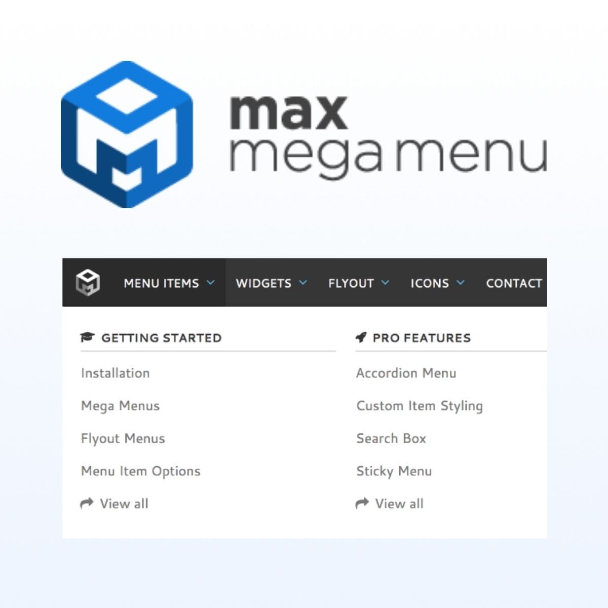 Screenshot of Max Mega Menu Pro interface