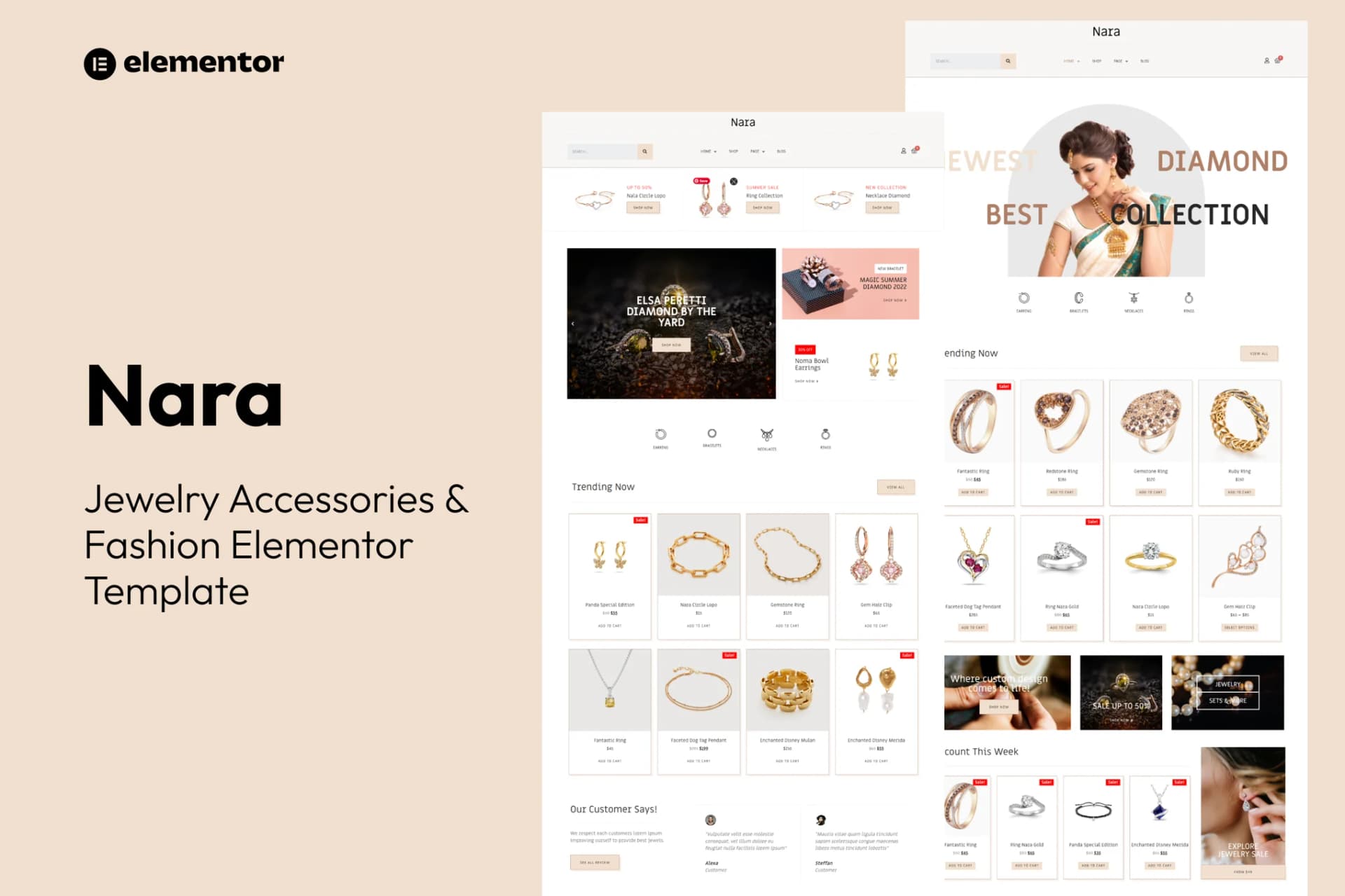 Nara - Jewelry Accessories商店 Template Kit
