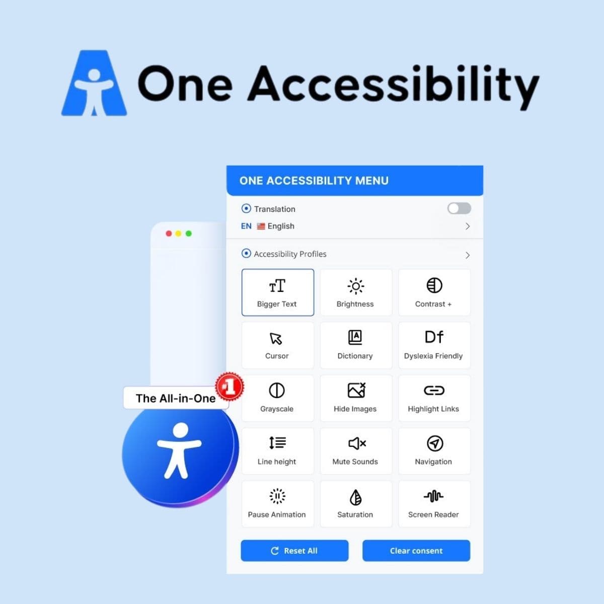 Screenshot of One Accessibility Pro interface