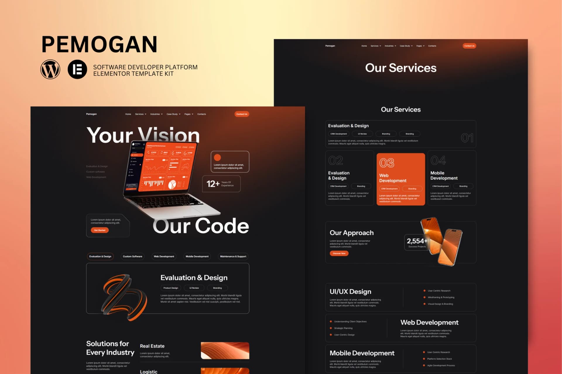 Pemogan - Software Development & IT Solutions Elementor-Vorlagenpaket 